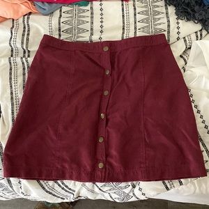 Red velvet skirt. No stains or blemishes